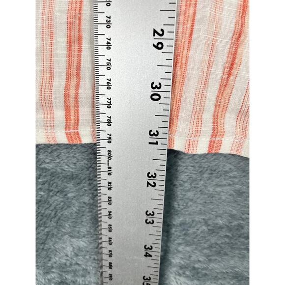 Tommy Bahama Relax Men's Orange White Striped Linen Shirt Size L - Picture 9 of 11